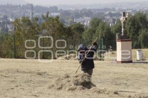 SAN ANDRÉS CHOLULA . LIMPIEZA EXPLANADA PIRAMIDE 