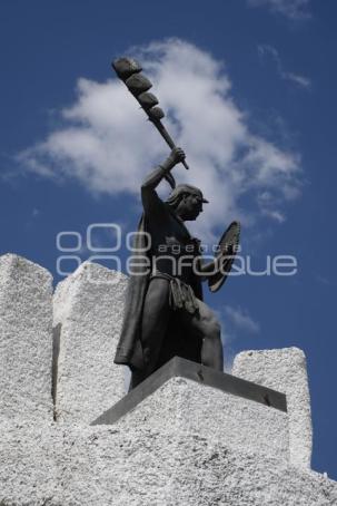 TLAXCALA . DAÑOS ESCULTURA XICOHTÉNCATL